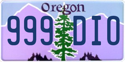 OR license plate 999DIO