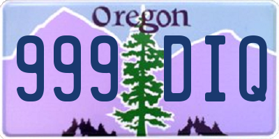 OR license plate 999DIQ