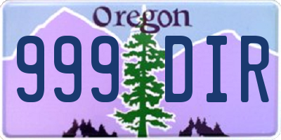 OR license plate 999DIR