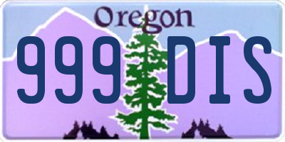 OR license plate 999DIS