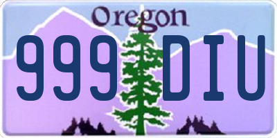 OR license plate 999DIU