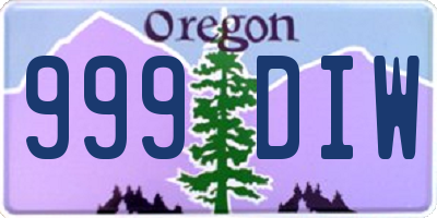 OR license plate 999DIW