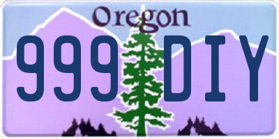 OR license plate 999DIY