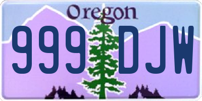 OR license plate 999DJW