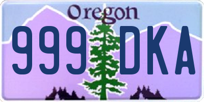 OR license plate 999DKA