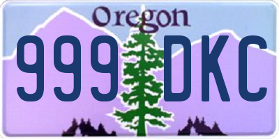 OR license plate 999DKC