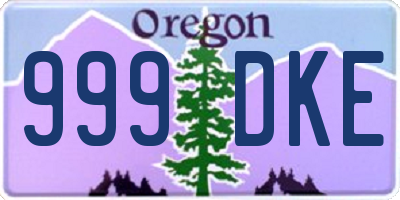 OR license plate 999DKE