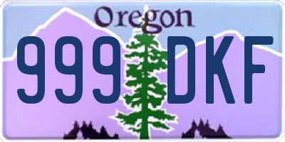 OR license plate 999DKF