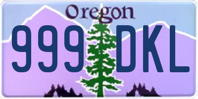 OR license plate 999DKL