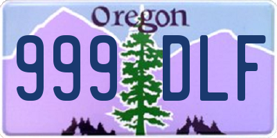 OR license plate 999DLF