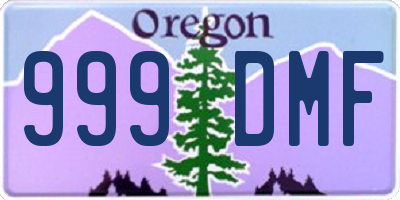 OR license plate 999DMF