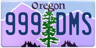 OR license plate 999DMS