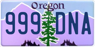 OR license plate 999DNA