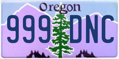 OR license plate 999DNC