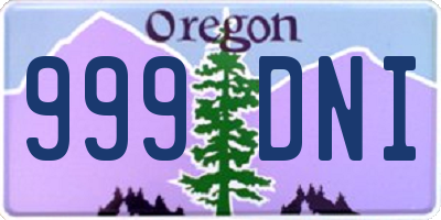 OR license plate 999DNI