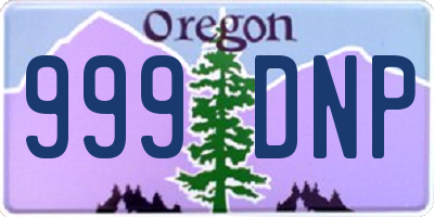 OR license plate 999DNP