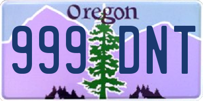 OR license plate 999DNT