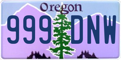 OR license plate 999DNW