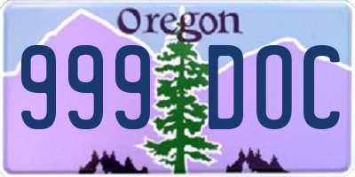 OR license plate 999DOC