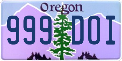 OR license plate 999DOI