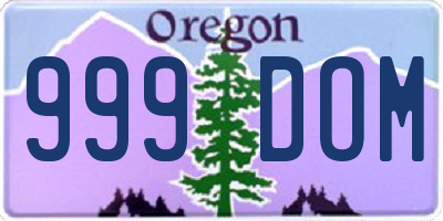 OR license plate 999DOM