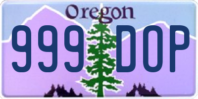 OR license plate 999DOP