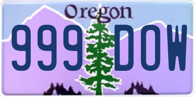 OR license plate 999DOW