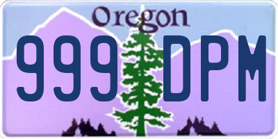 OR license plate 999DPM