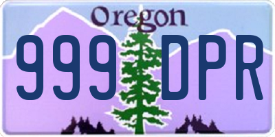 OR license plate 999DPR