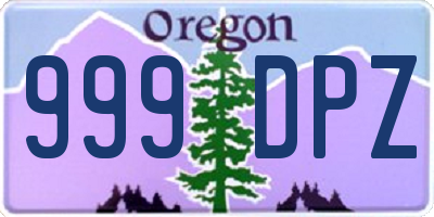 OR license plate 999DPZ