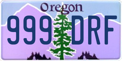 OR license plate 999DRF