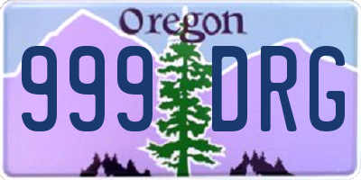 OR license plate 999DRG