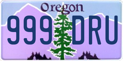 OR license plate 999DRU