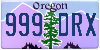 OR license plate 999DRX