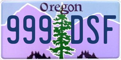 OR license plate 999DSF