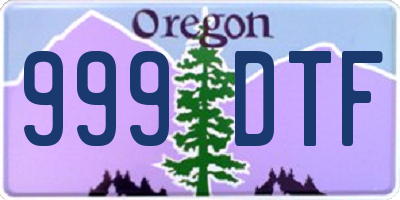 OR license plate 999DTF