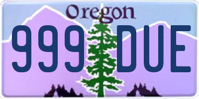 OR license plate 999DUE