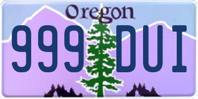 OR license plate 999DUI