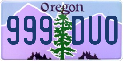 OR license plate 999DUO
