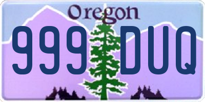 OR license plate 999DUQ