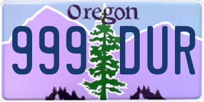 OR license plate 999DUR