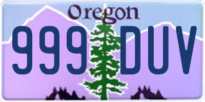 OR license plate 999DUV