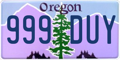 OR license plate 999DUY