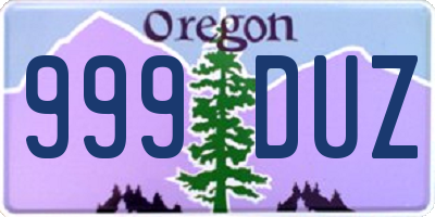 OR license plate 999DUZ