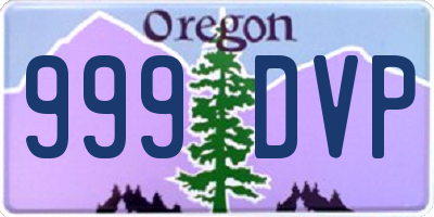 OR license plate 999DVP