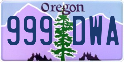 OR license plate 999DWA