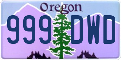 OR license plate 999DWD