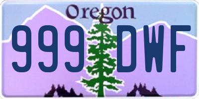 OR license plate 999DWF