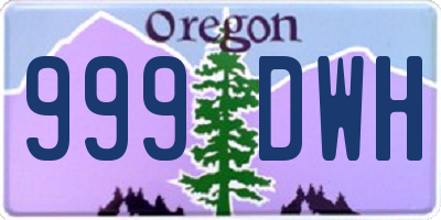 OR license plate 999DWH