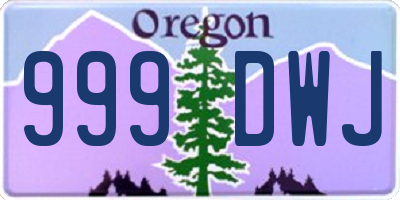 OR license plate 999DWJ